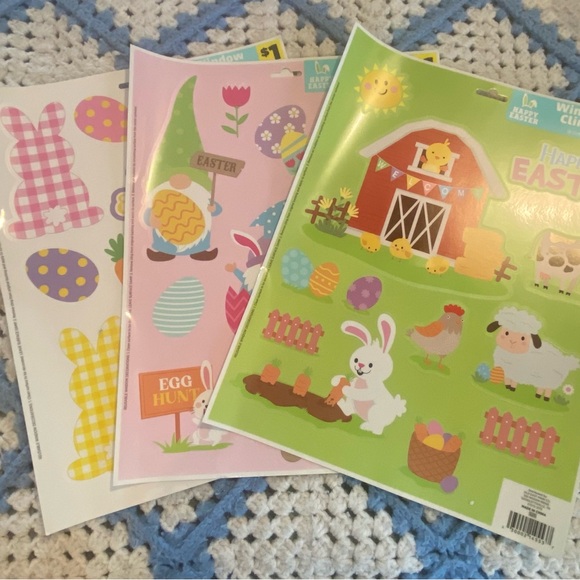 Set of 3 Happy Easter Window Clings - Picture 1 of 4